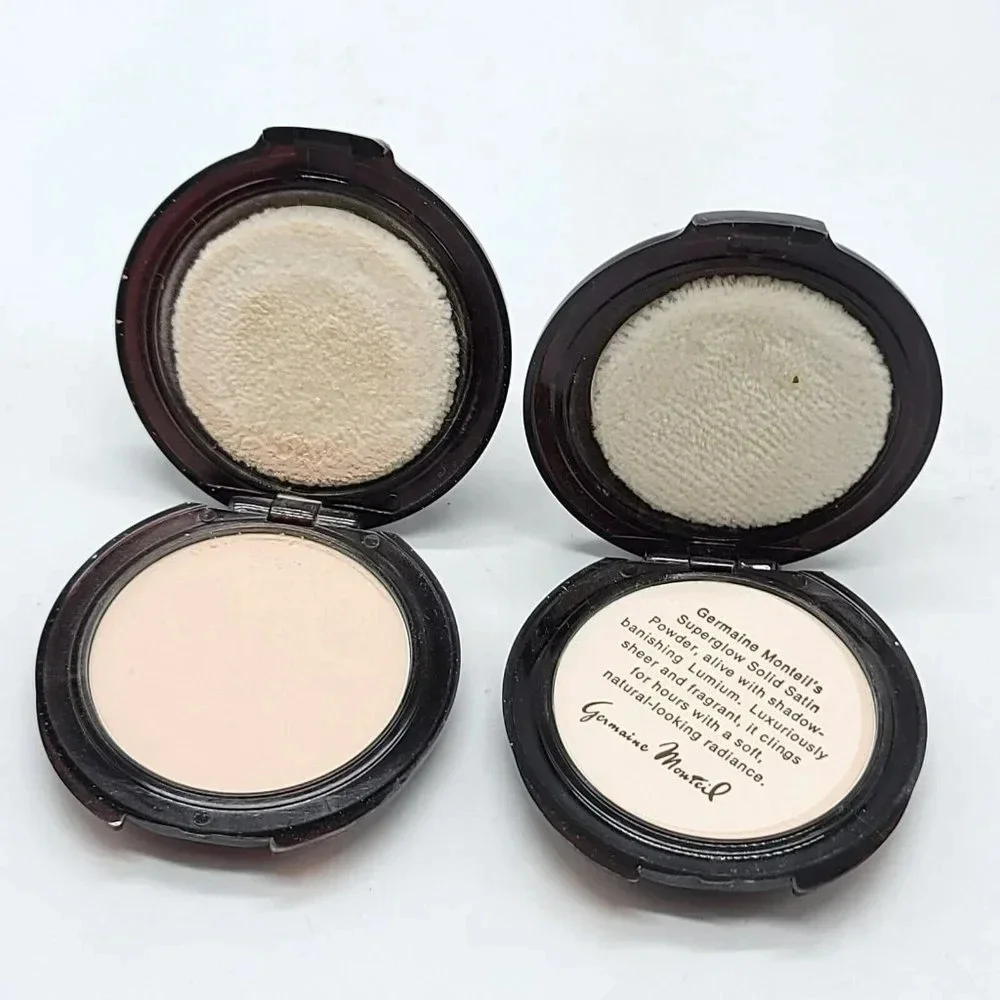 Germaine Monteil Womens Compact Superglow Solid Satin Powder Sheer LOT OF 2 VTG
